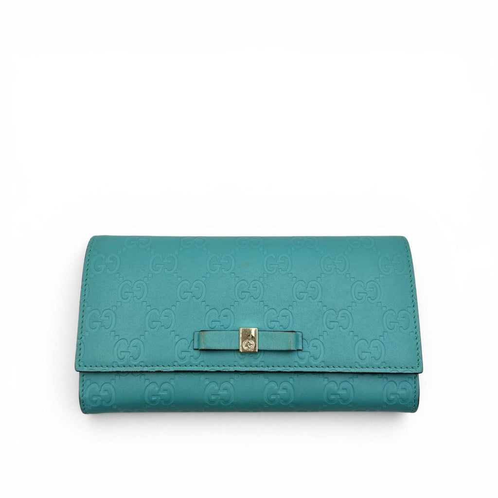 Gucci GG Embossed Continental Wallet – Turquoise