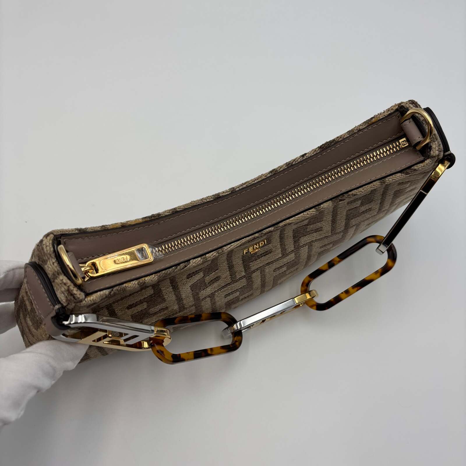 Fendi O’Lock Swing FF Chenille Shoulder Bag