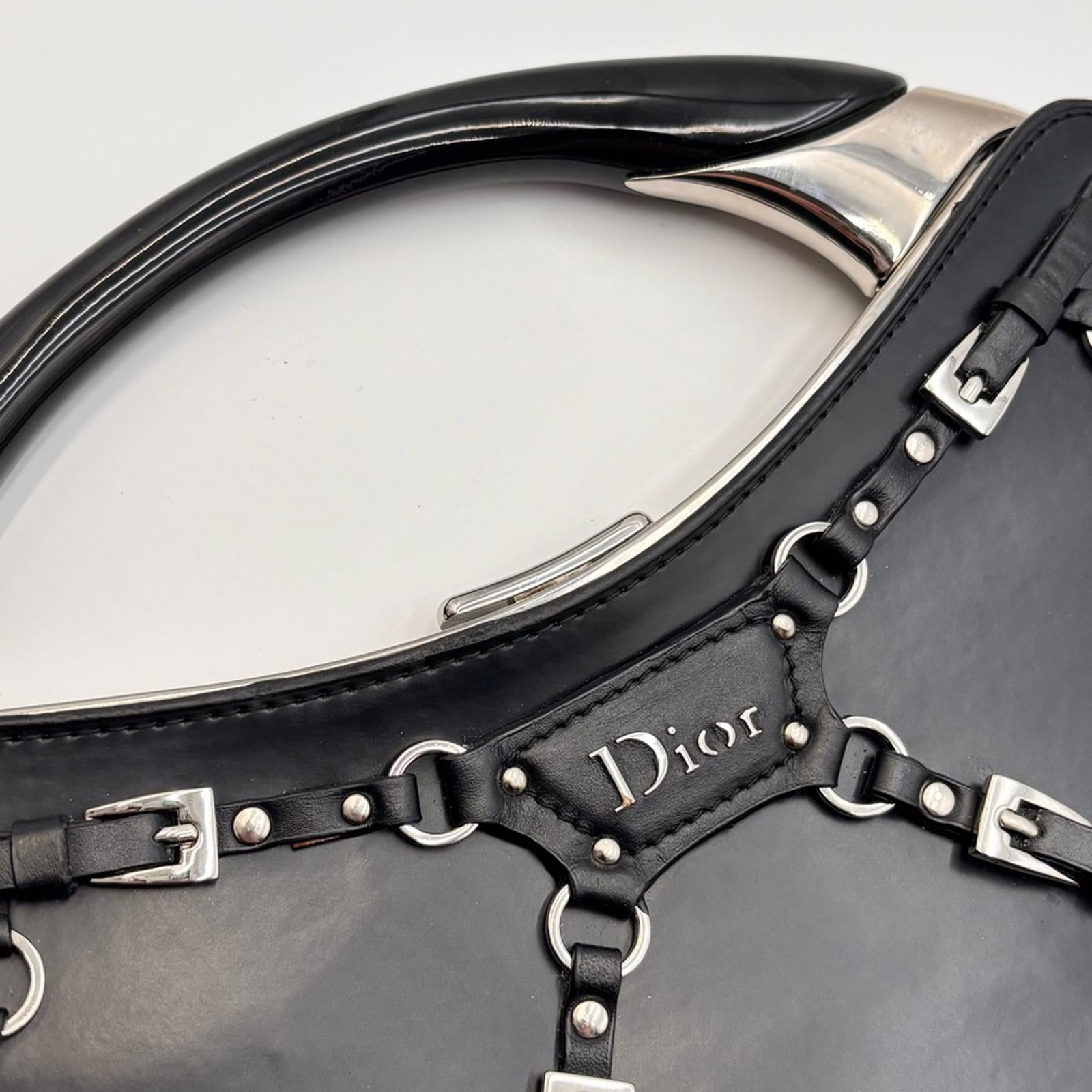 Christian Dior Black Bondage Handbag By John Galliano 2000