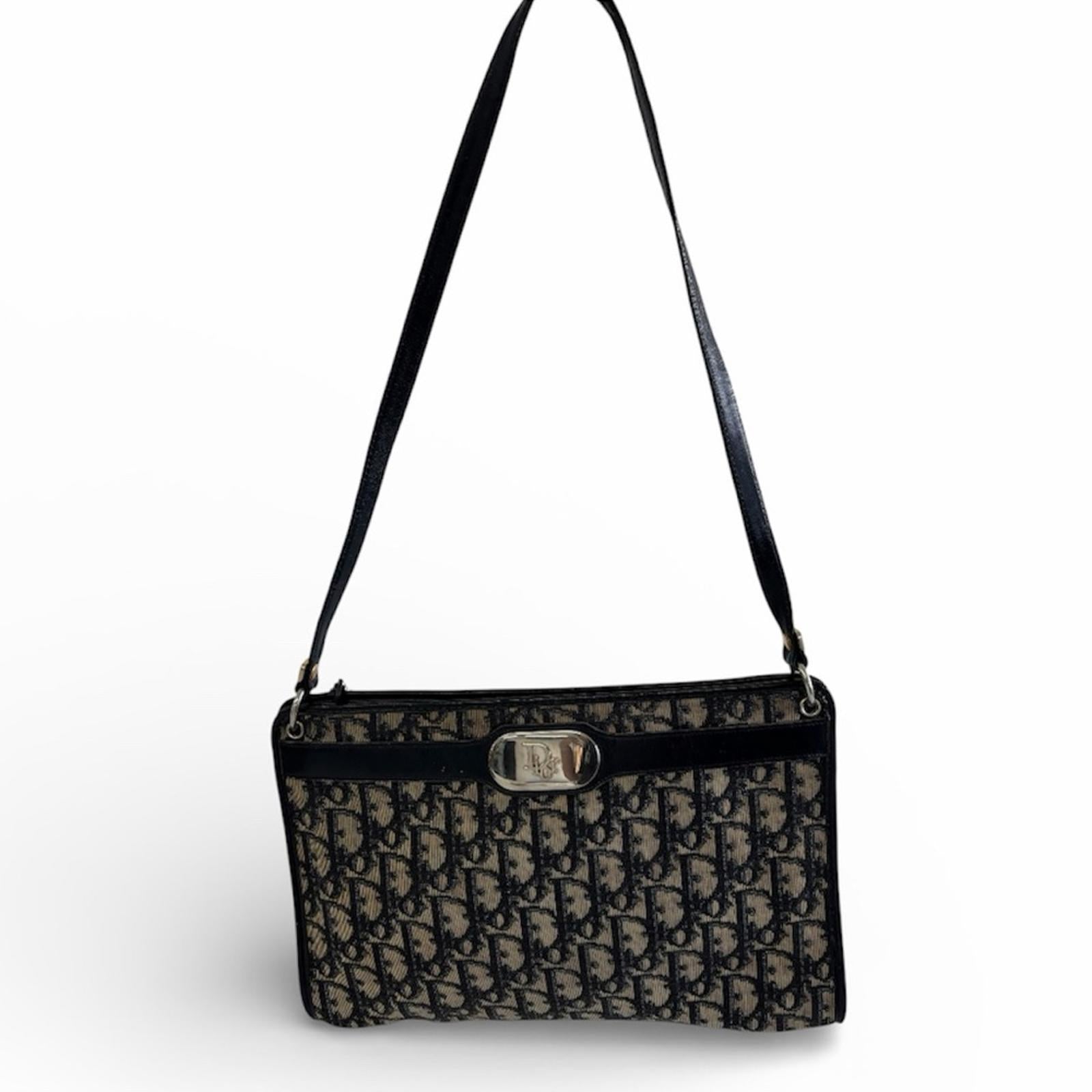 CHRISTIAN DIOR TROTTER CANVAS SHOULDER BAG