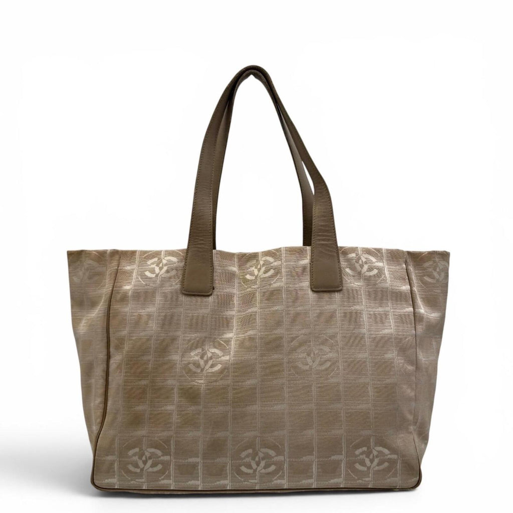Chanel Beige New Travel Line Nylon Jacquard Tote
