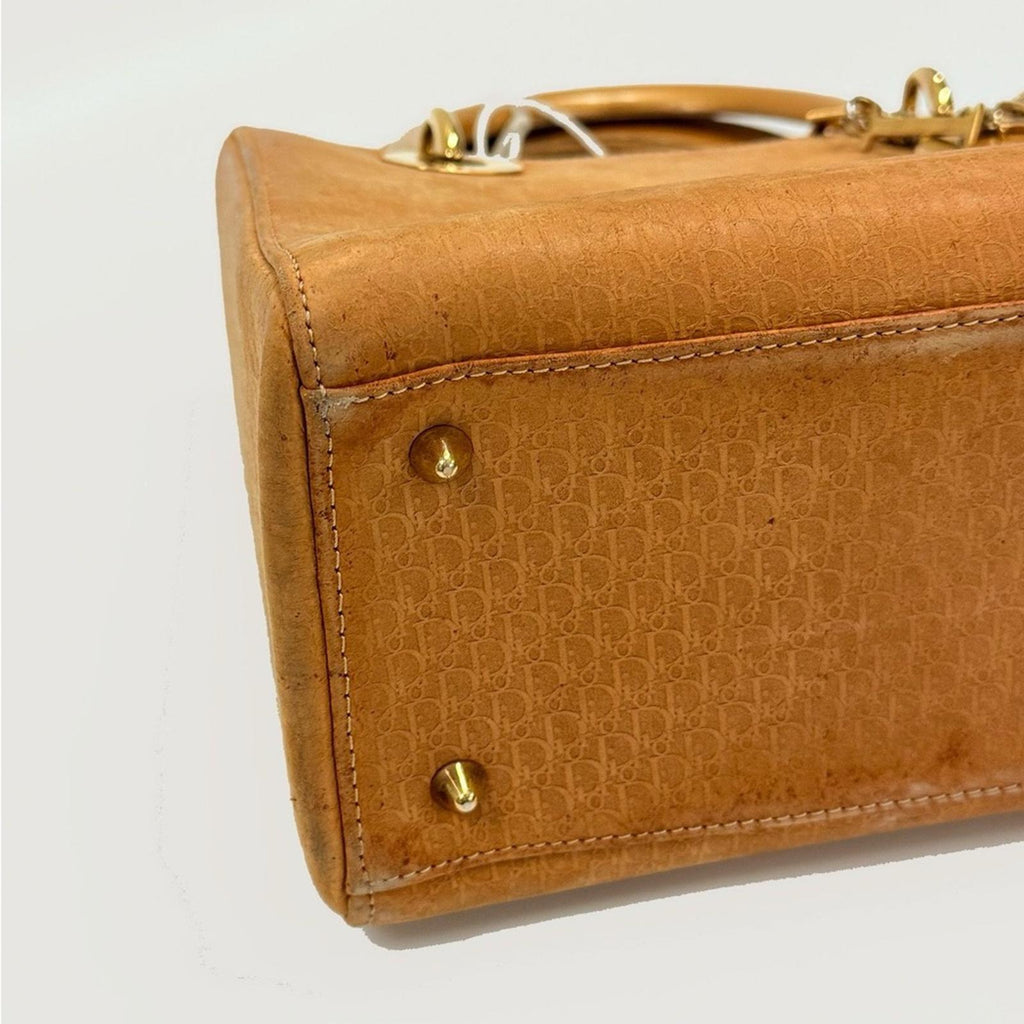Lady Dior By John Galliano Brown Suede Medium Handbag