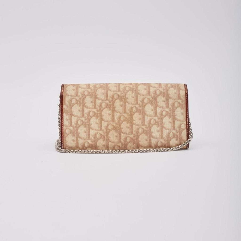 Christian Dior Rare Vintage Romantique Trotter Monogram Dior Wallet On Chain