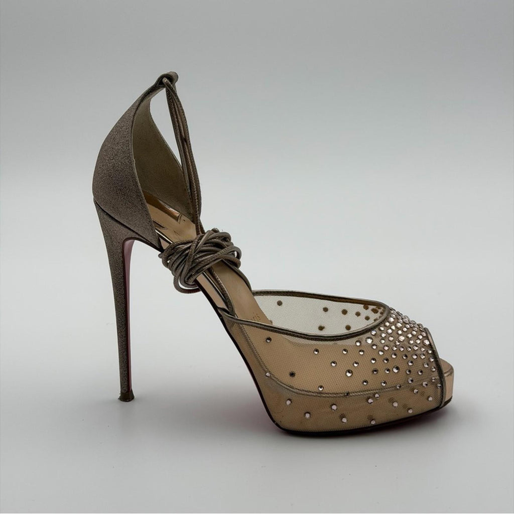 CHRISTIAN LOUBOUTIN GLITTER ACCENTS D’ORSAY HEELS