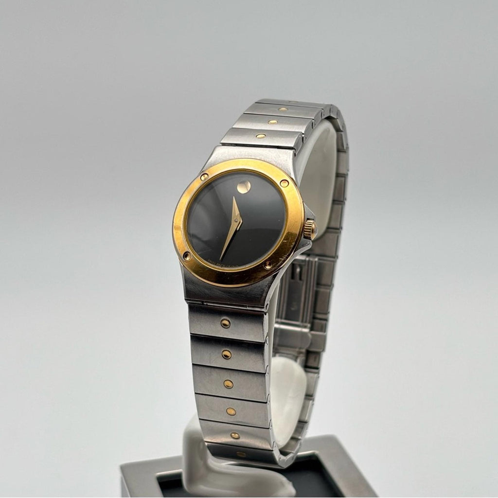 Vintage Movado Museum Two-Tone Quartz Watch Swiss Made 1980s