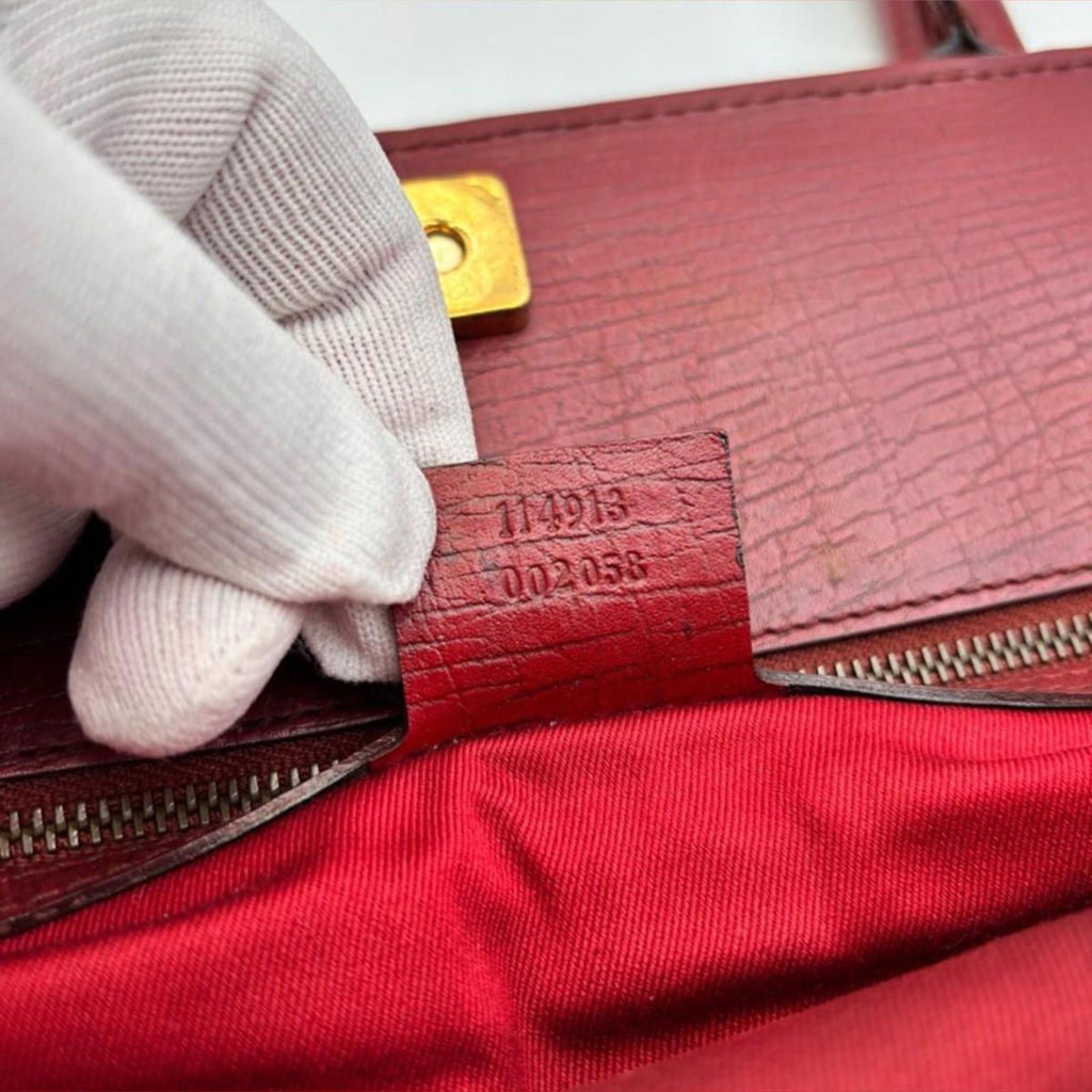 Gucci Red GG Canvas Horsebit Shoulder Bag