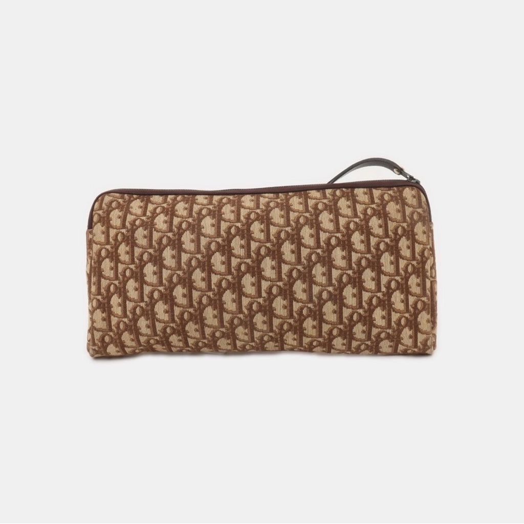 Vintage Christian Dior Trotter Monogram Zip Pouch / Clutch