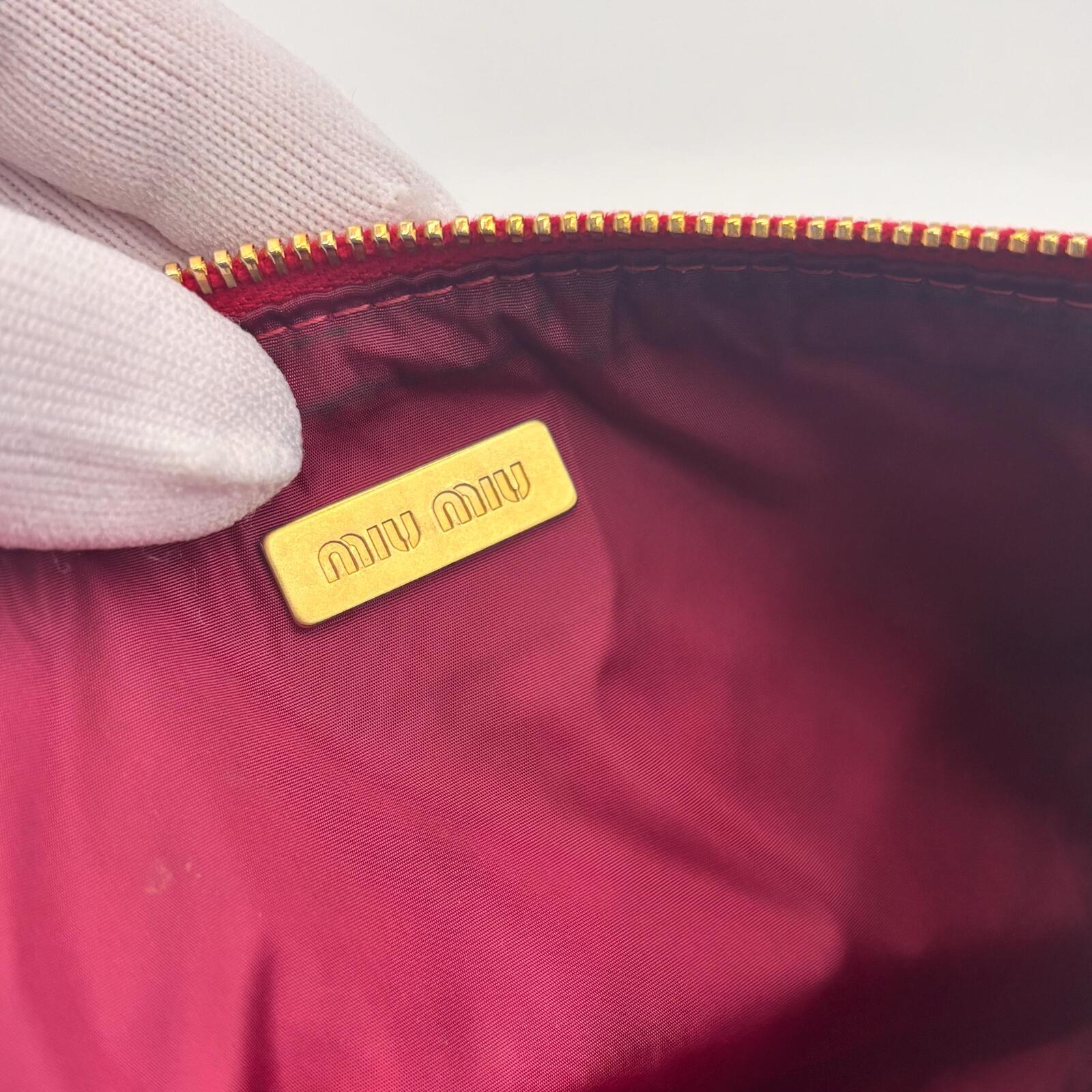 Miu Miu Pink Leather Pochette Shoulder Bag With Added Chains & Charms
