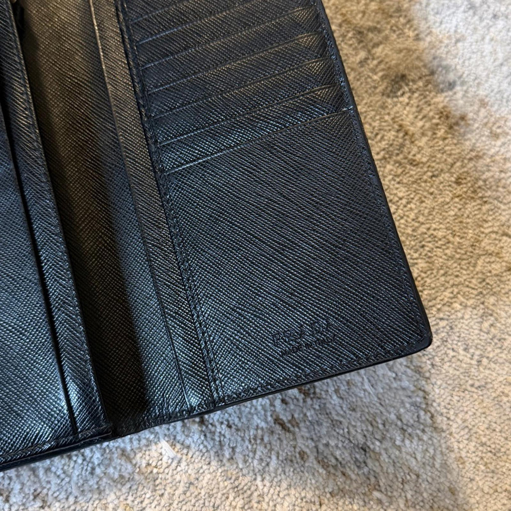 PRADA BLACK SAFFIANO LEATHER LONG WALLET