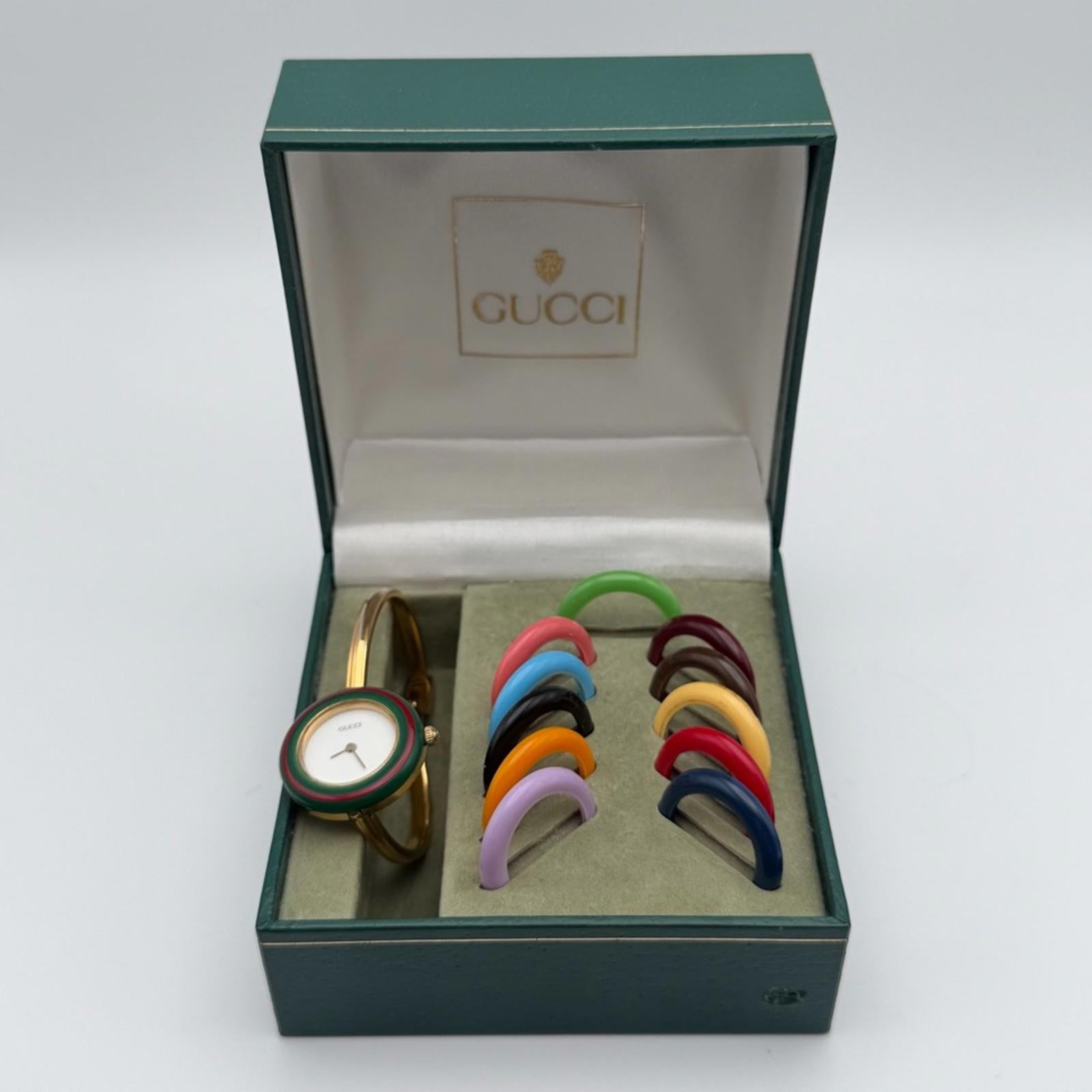 Vintage Gucci Change Bezel Bangle Watch – Full Set