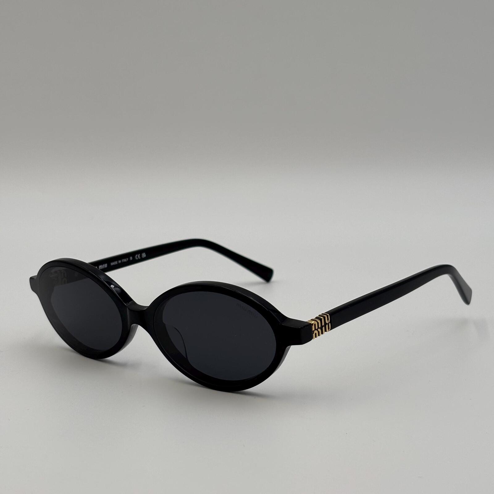Miu Miu SMU04Z Black Oval Sunglasses