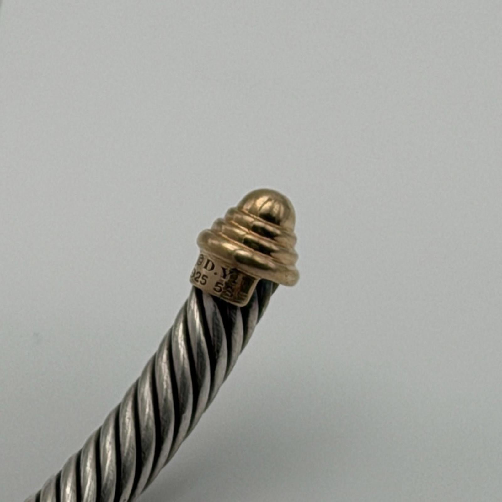 DAVID YURMAN CLASSIC CABLE BRACELET – STERLING SILVER & 14K GOLD