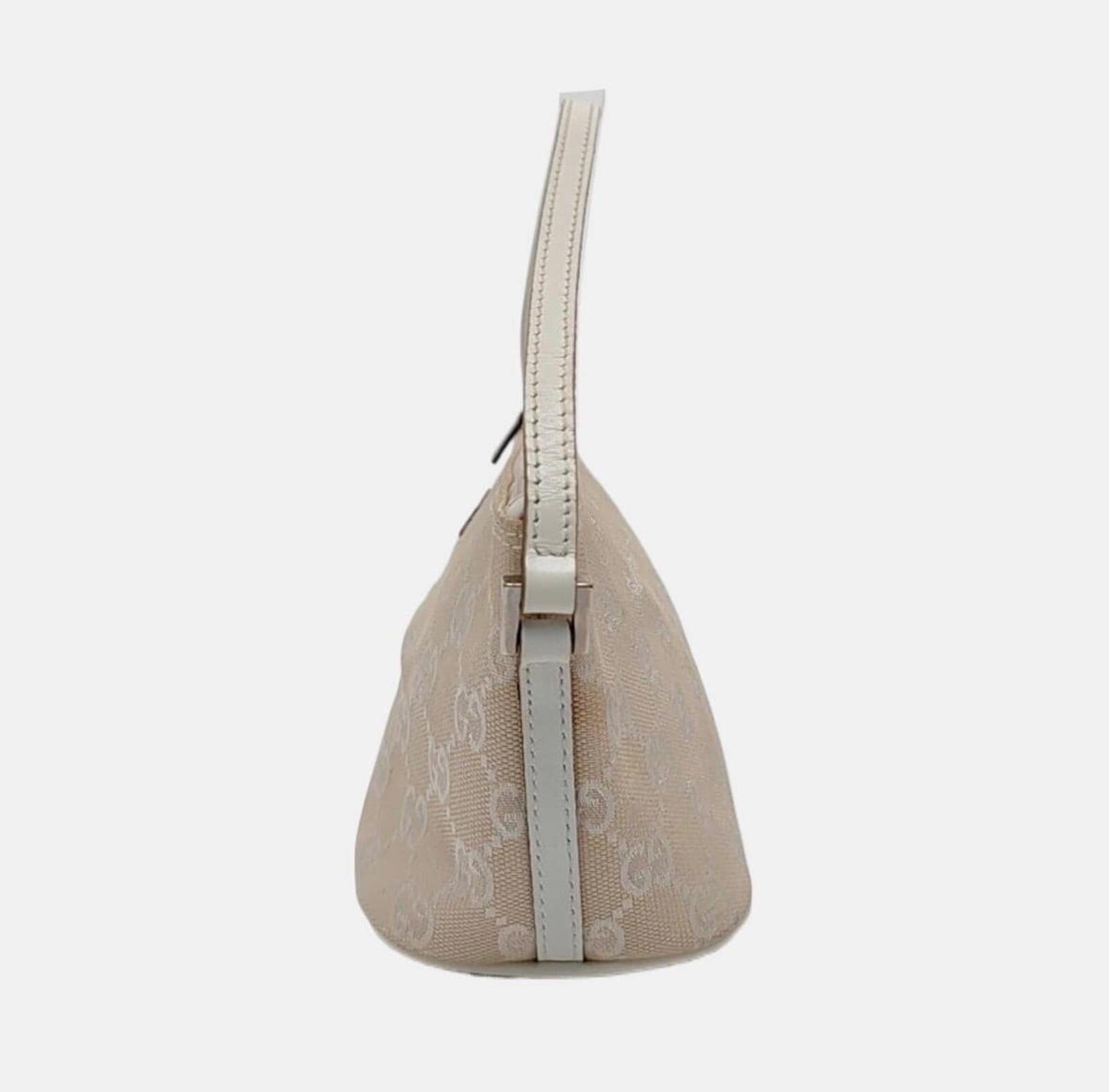 Gucci GG Canvas Boat Pochette Shoulder Bag — Beige