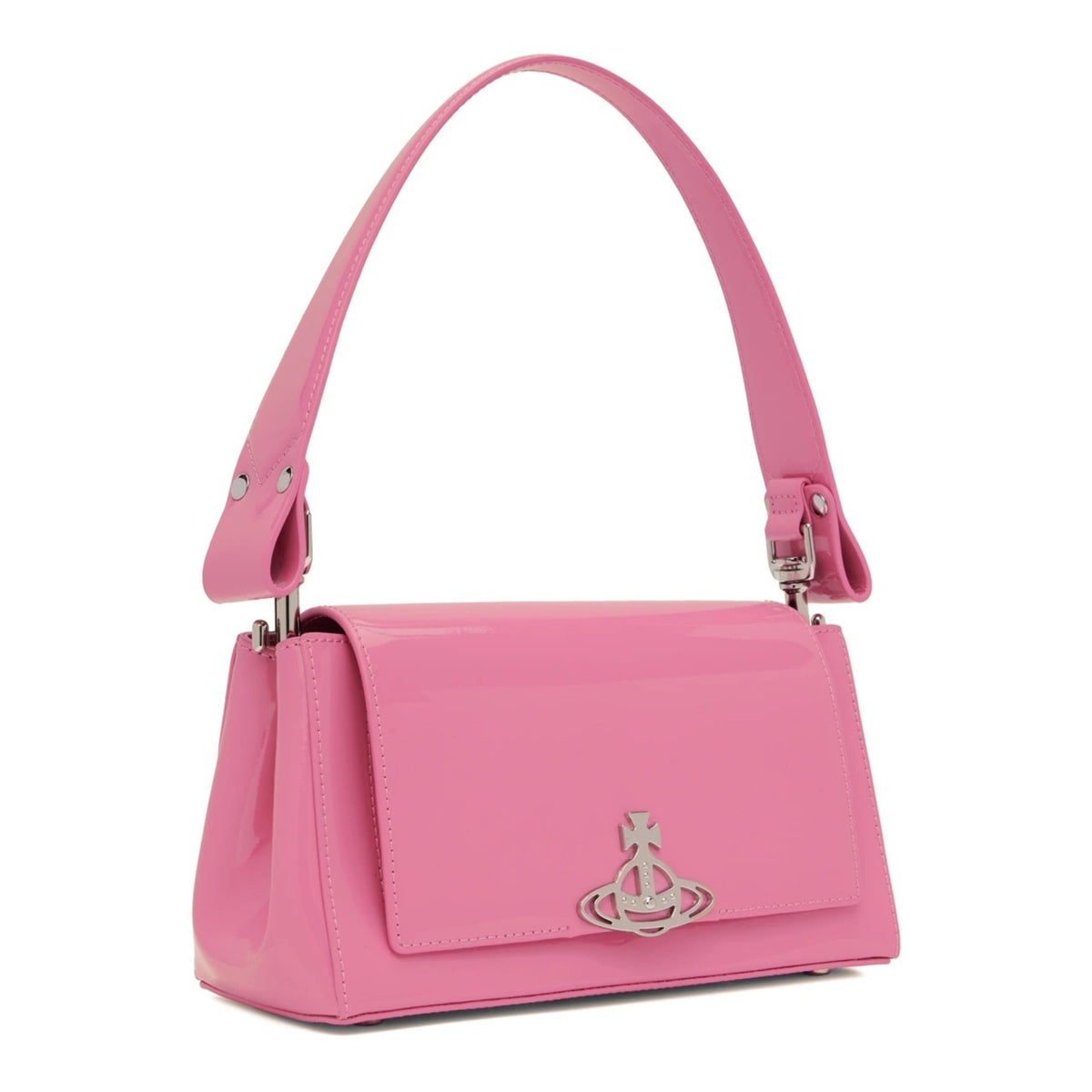 VIVIENNE WESTWOOD PINK PATENT LEATHER HAZEL BAG MEDIUM 2